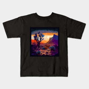 Colorful Desert Joshua Tree Sunset Kids T-Shirt